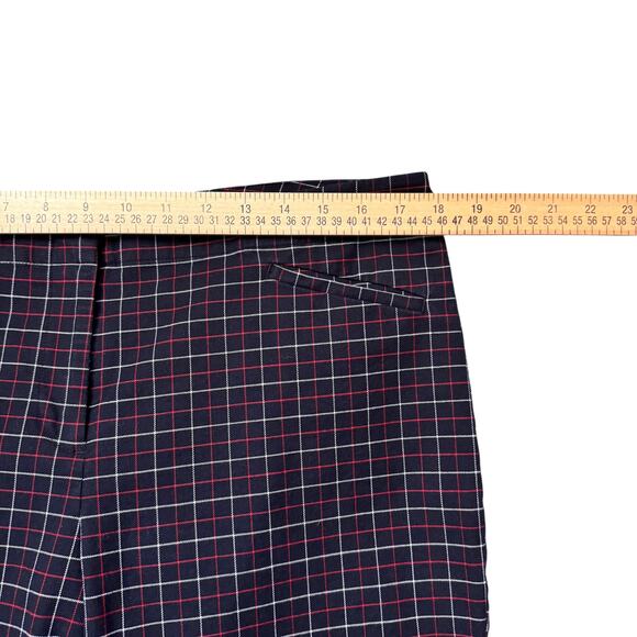 J. Jill Pants Women's 14 Plaid Ankle Tailored Zip Front Blue Red Cream - Picture 8 of 10